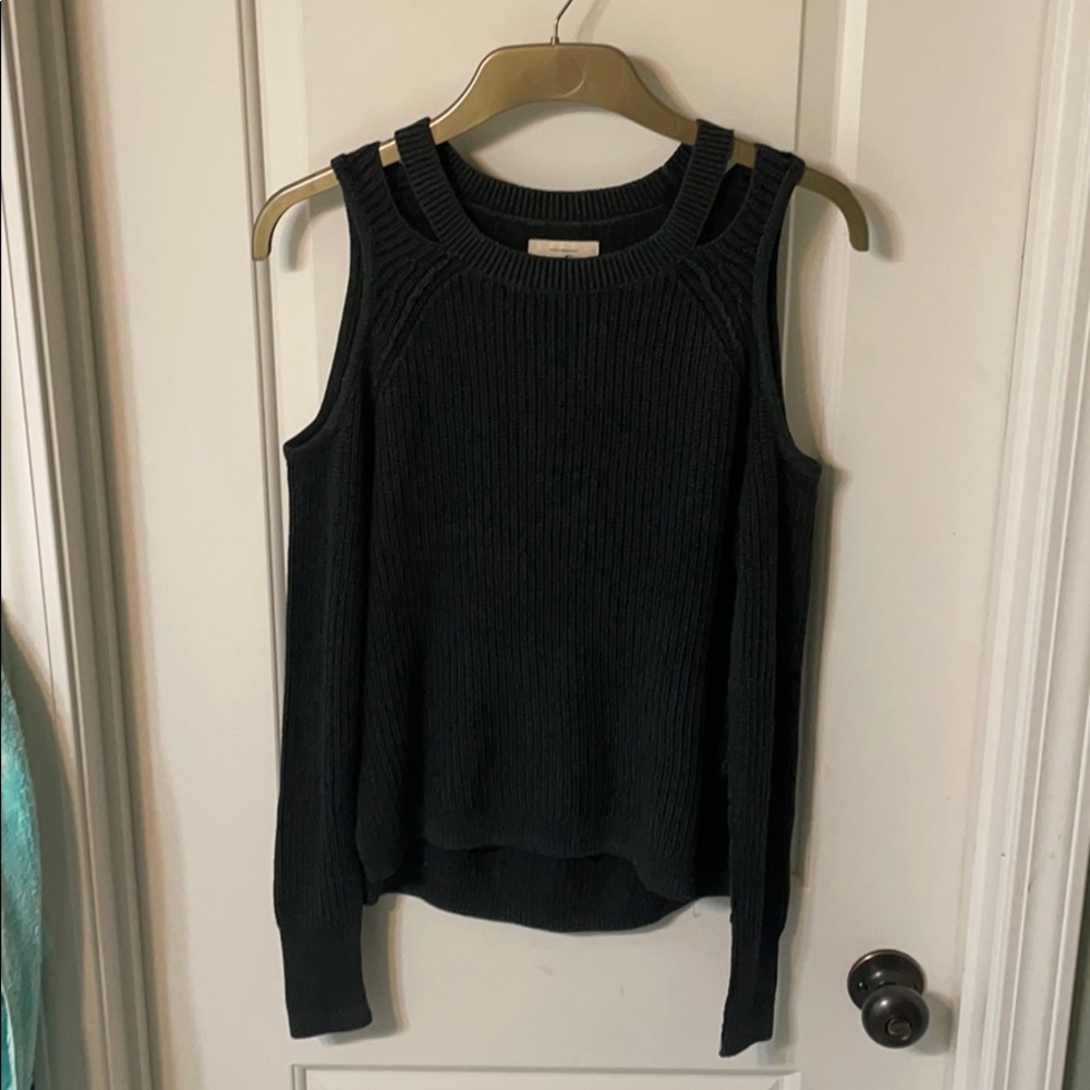Hollister shoulderless black sweater